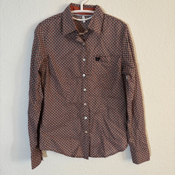 Cinch Tops - Cinch Geo Print Long Sleeve Button Down Western Shirt Size Small